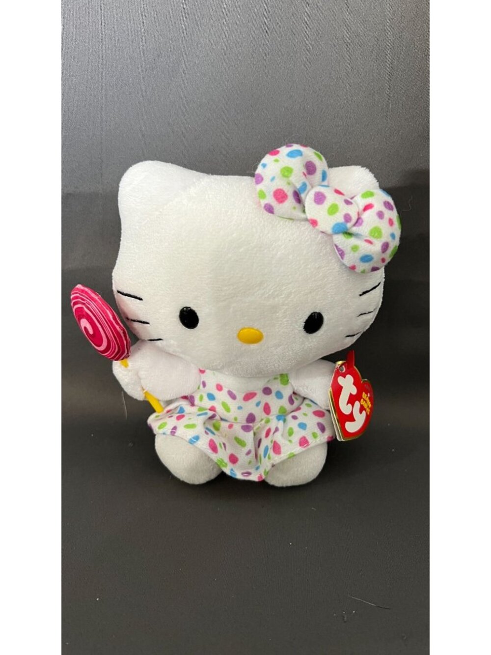 Ty Beanie Babies Hello Kitty Plush Dotted Dress Polka Dot Bow Toy